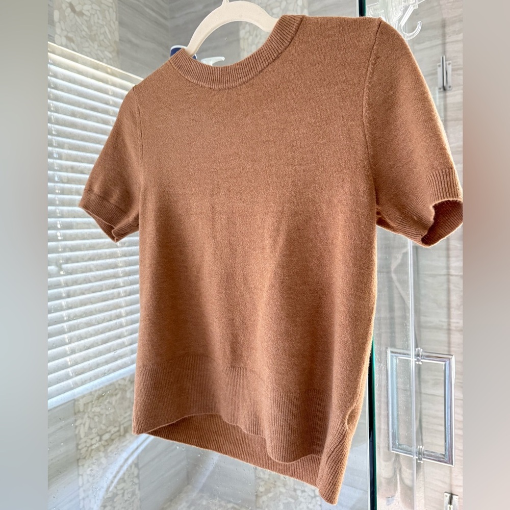 Camel color sweater tee